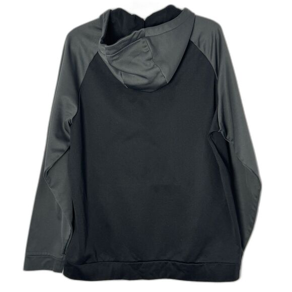 Nike Dri-Fit Hoodie Black Gray Size XL Raglan Swoosh Logo Pullover Sweatshirt - Picture 2 of 8